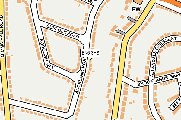 EN6 3HS map - OS OpenMap – Local (Ordnance Survey)
