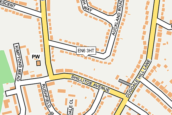 EN6 3HT map - OS OpenMap – Local (Ordnance Survey)