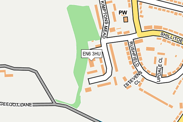 EN6 3HU map - OS OpenMap – Local (Ordnance Survey)