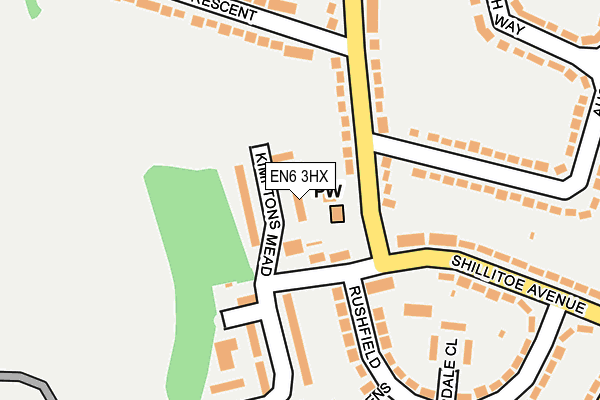 EN6 3HX map - OS OpenMap – Local (Ordnance Survey)