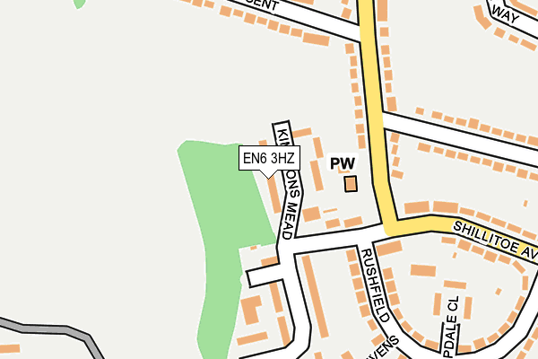 EN6 3HZ map - OS OpenMap – Local (Ordnance Survey)
