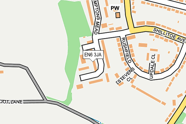 EN6 3JA map - OS OpenMap – Local (Ordnance Survey)