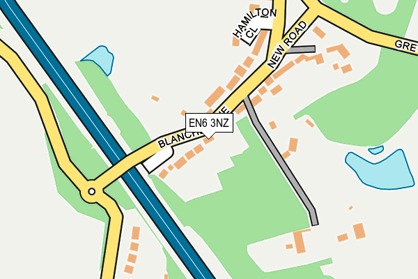 EN6 3NZ map - OS OpenMap – Local (Ordnance Survey)