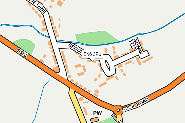 EN6 3PU map - OS OpenMap – Local (Ordnance Survey)