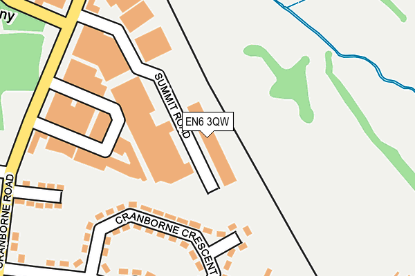 EN6 3QW map - OS OpenMap – Local (Ordnance Survey)