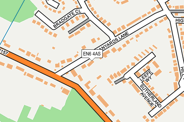 EN6 4AS map - OS OpenMap – Local (Ordnance Survey)