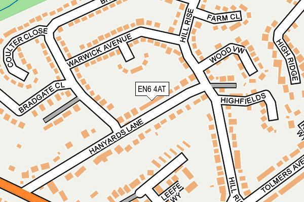 EN6 4AT map - OS OpenMap – Local (Ordnance Survey)