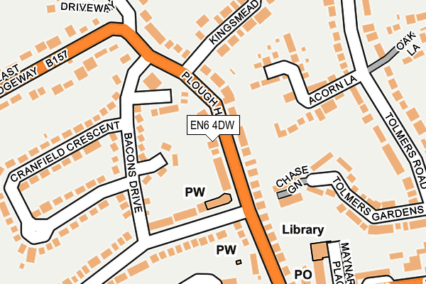 EN6 4DW map - OS OpenMap – Local (Ordnance Survey)