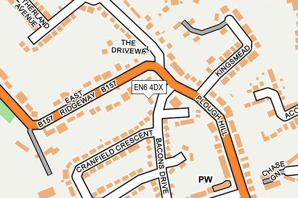 EN6 4DX map - OS OpenMap – Local (Ordnance Survey)