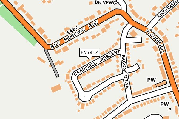 EN6 4DZ map - OS OpenMap – Local (Ordnance Survey)