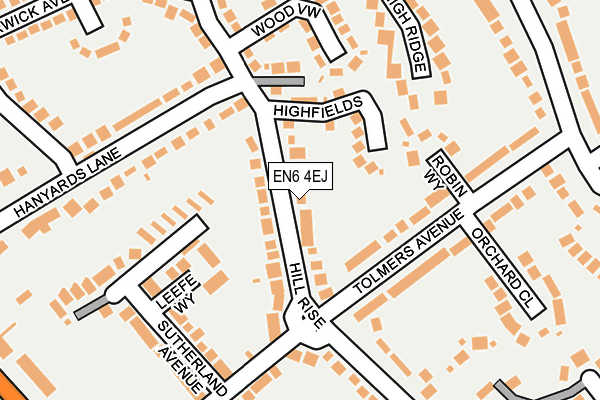 EN6 4EJ map - OS OpenMap – Local (Ordnance Survey)