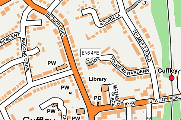 EN6 4FE map - OS OpenMap – Local (Ordnance Survey)
