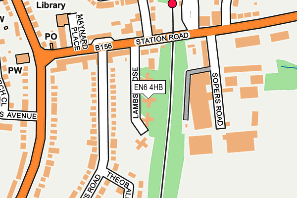 EN6 4HB map - OS OpenMap – Local (Ordnance Survey)