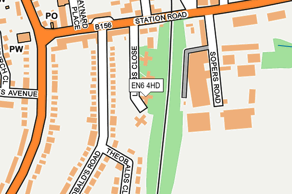 EN6 4HD map - OS OpenMap – Local (Ordnance Survey)