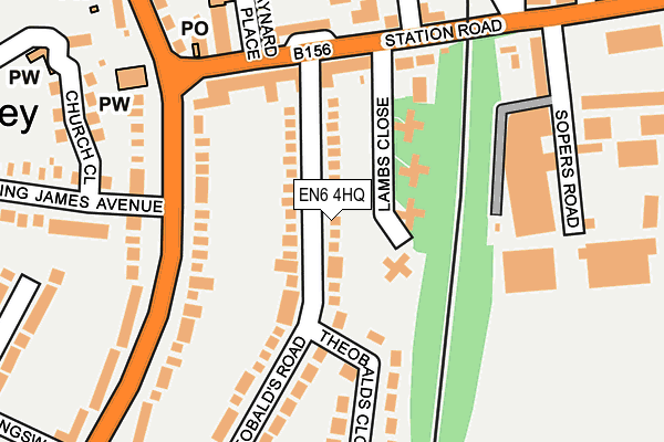 EN6 4HQ map - OS OpenMap – Local (Ordnance Survey)