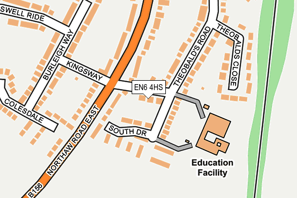 EN6 4HS map - OS OpenMap – Local (Ordnance Survey)