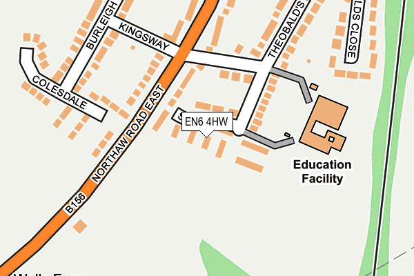 EN6 4HW map - OS OpenMap – Local (Ordnance Survey)