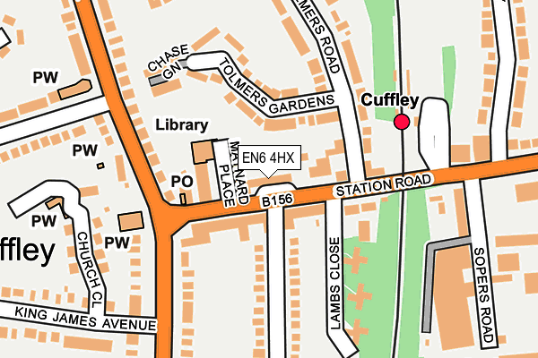EN6 4HX map - OS OpenMap – Local (Ordnance Survey)