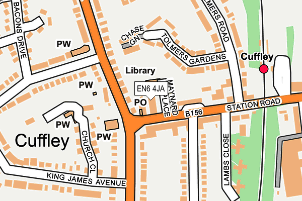 EN6 4JA map - OS OpenMap – Local (Ordnance Survey)