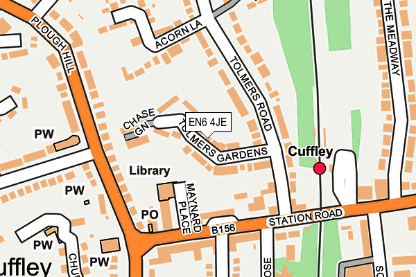EN6 4JE map - OS OpenMap – Local (Ordnance Survey)