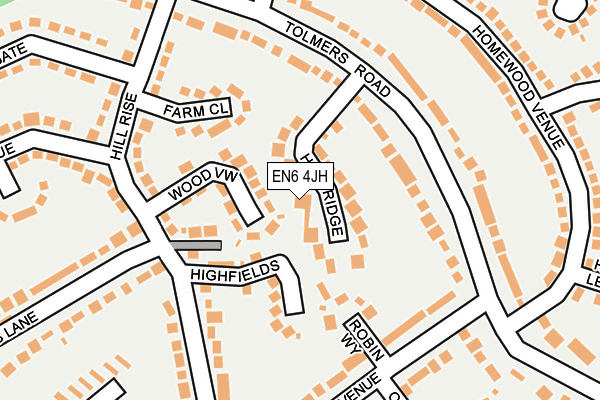 EN6 4JH map - OS OpenMap – Local (Ordnance Survey)