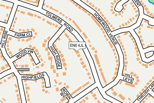 EN6 4JL map - OS OpenMap – Local (Ordnance Survey)