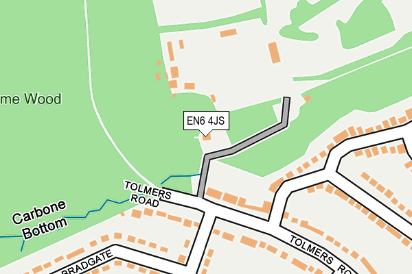 EN6 4JS map - OS OpenMap – Local (Ordnance Survey)