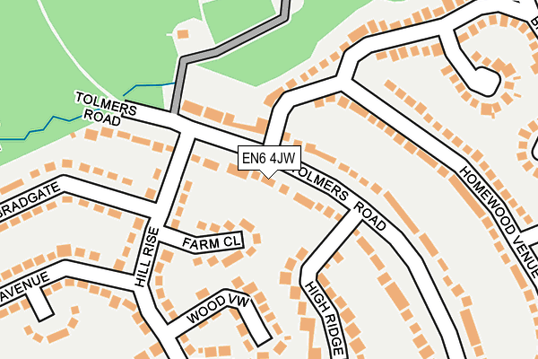 EN6 4JW map - OS OpenMap – Local (Ordnance Survey)