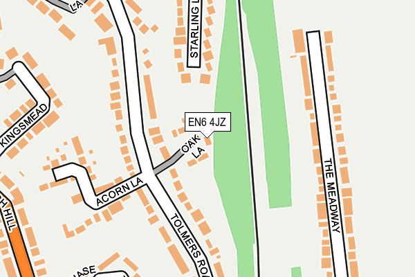 EN6 4JZ map - OS OpenMap – Local (Ordnance Survey)