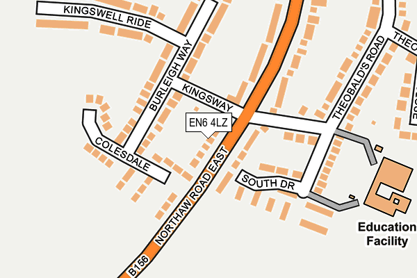 EN6 4LZ map - OS OpenMap – Local (Ordnance Survey)