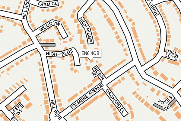 EN6 4QB map - OS OpenMap – Local (Ordnance Survey)