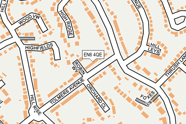 EN6 4QE map - OS OpenMap – Local (Ordnance Survey)