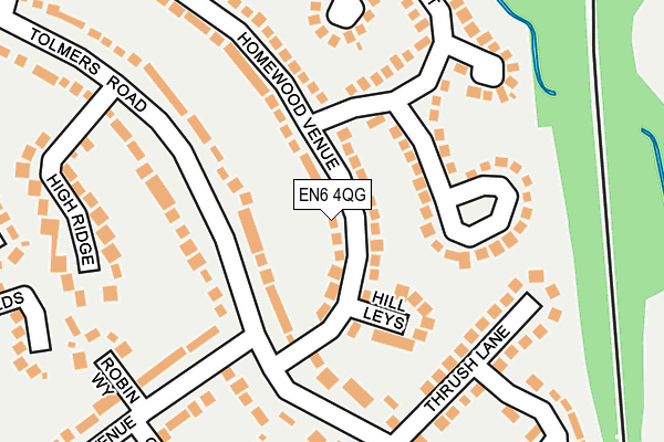 EN6 4QG map - OS OpenMap – Local (Ordnance Survey)