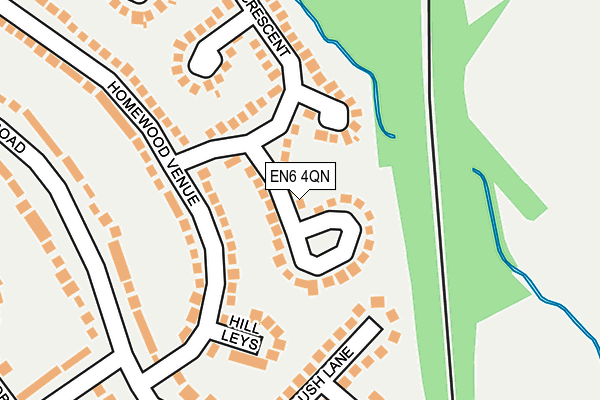 EN6 4QN map - OS OpenMap – Local (Ordnance Survey)