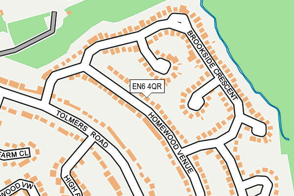 EN6 4QR map - OS OpenMap – Local (Ordnance Survey)