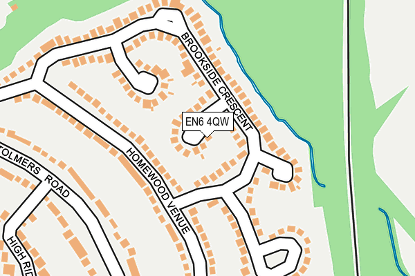 EN6 4QW map - OS OpenMap – Local (Ordnance Survey)
