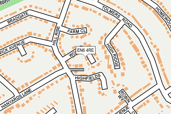 EN6 4RE map - OS OpenMap – Local (Ordnance Survey)