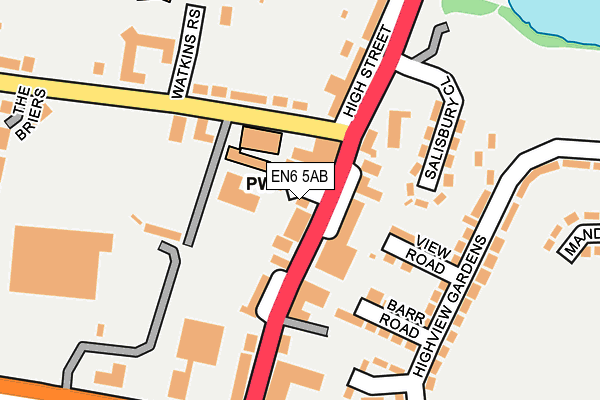 EN6 5AB map - OS OpenMap – Local (Ordnance Survey)