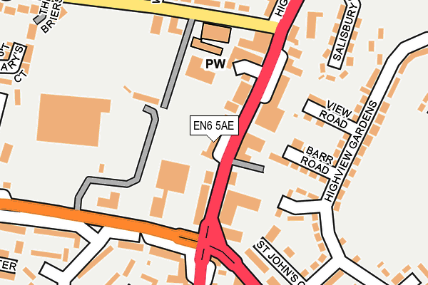 EN6 5AE map - OS OpenMap – Local (Ordnance Survey)