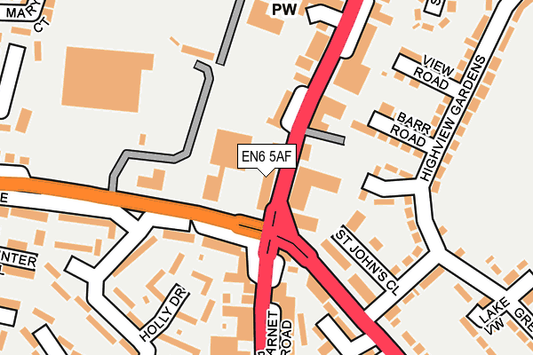 EN6 5AF map - OS OpenMap – Local (Ordnance Survey)