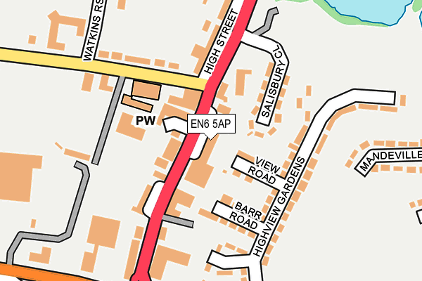 EN6 5AP map - OS OpenMap – Local (Ordnance Survey)