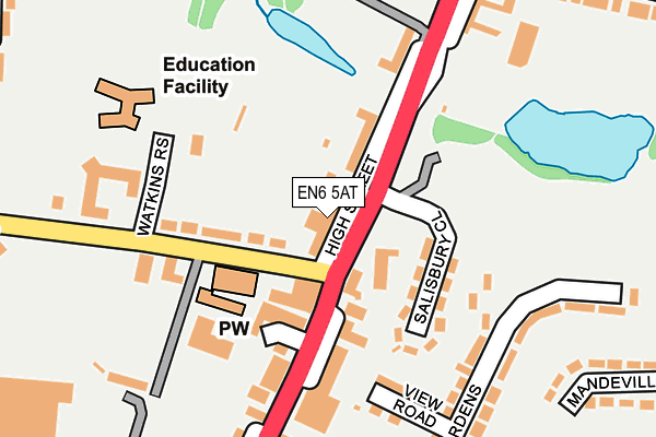 EN6 5AT map - OS OpenMap – Local (Ordnance Survey)