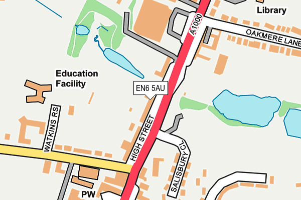 EN6 5AU map - OS OpenMap – Local (Ordnance Survey)