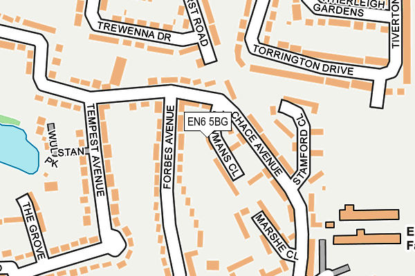 EN6 5BG map - OS OpenMap – Local (Ordnance Survey)
