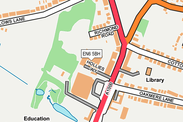 EN6 5BH map - OS OpenMap – Local (Ordnance Survey)