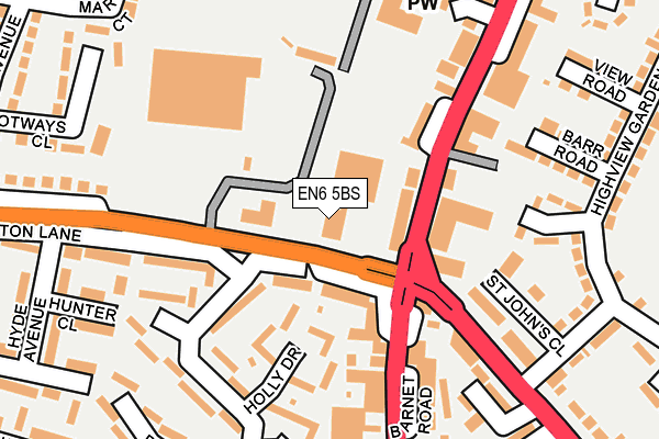 EN6 5BS map - OS OpenMap – Local (Ordnance Survey)