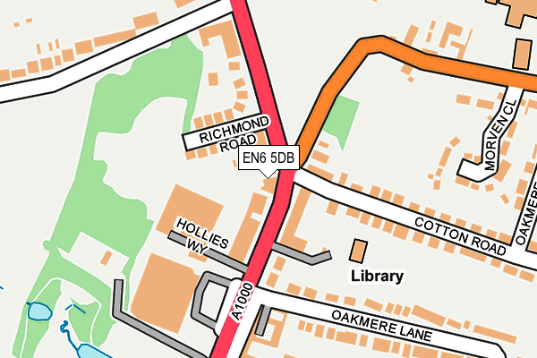 EN6 5DB map - OS OpenMap – Local (Ordnance Survey)