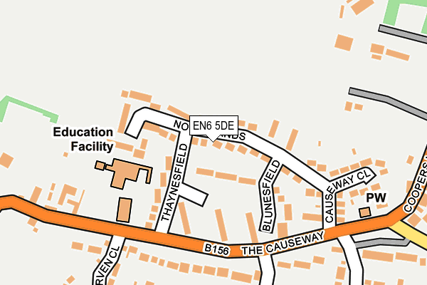 EN6 5DE map - OS OpenMap – Local (Ordnance Survey)