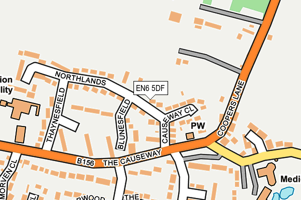 EN6 5DF map - OS OpenMap – Local (Ordnance Survey)