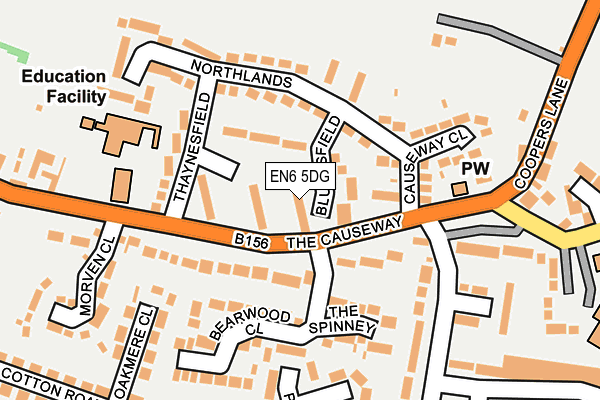 EN6 5DG map - OS OpenMap – Local (Ordnance Survey)